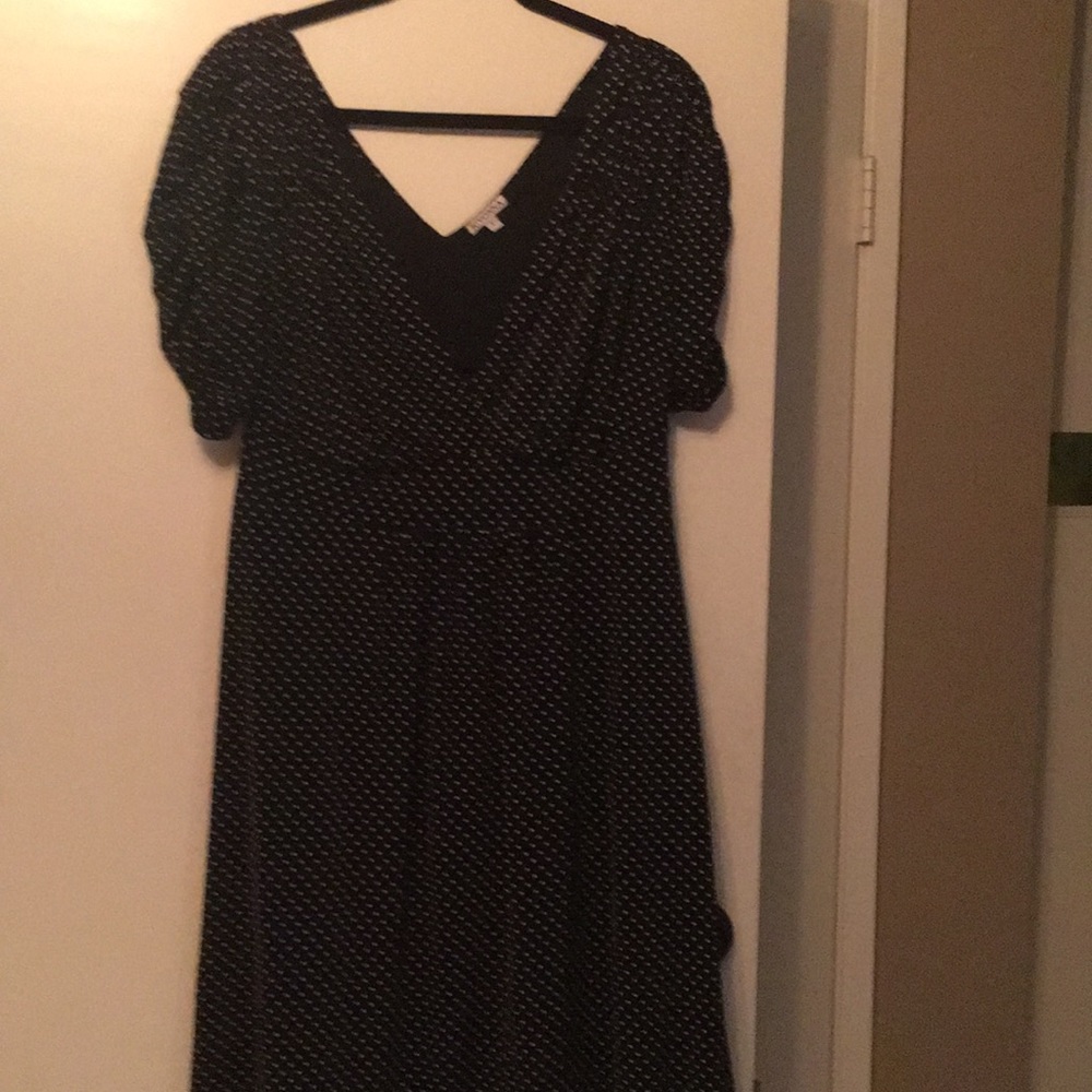 Beautiful Kiyonna Black/white polka dot dress 1X